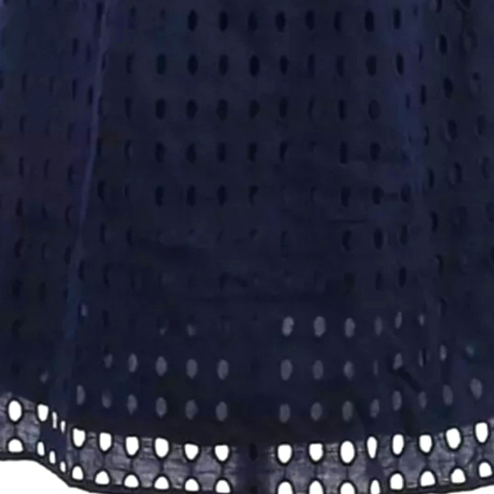 Chelsea & Theodore Navy One Shoulder Eyelet Dress Size L - Picture 3 of 9